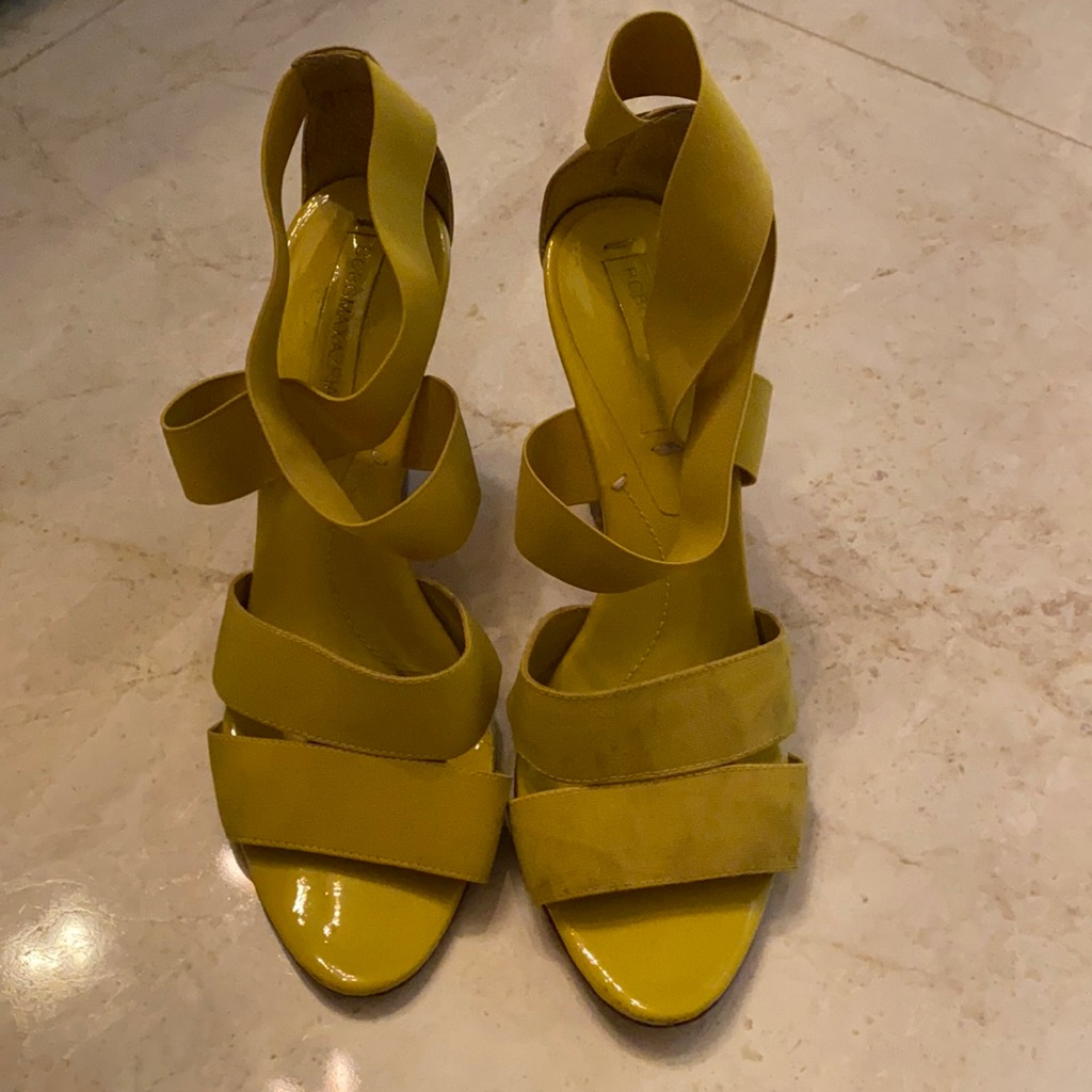 Bcbg Yellow Wedges, Great Condition Size 7.5